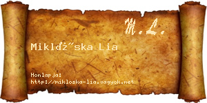 Miklóska Lia névjegykártya